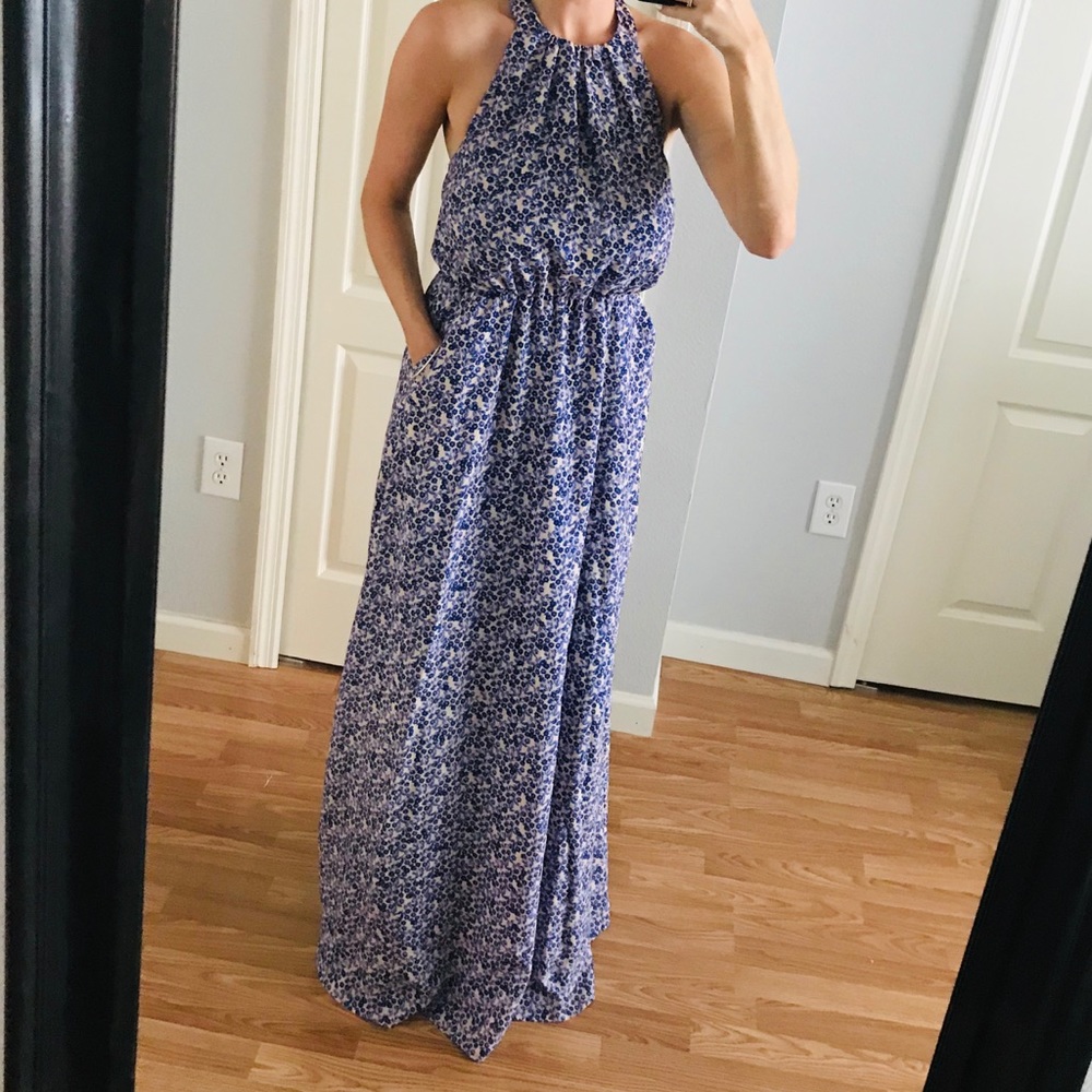 Jessica Simpson Halter Maxi Floral Dress